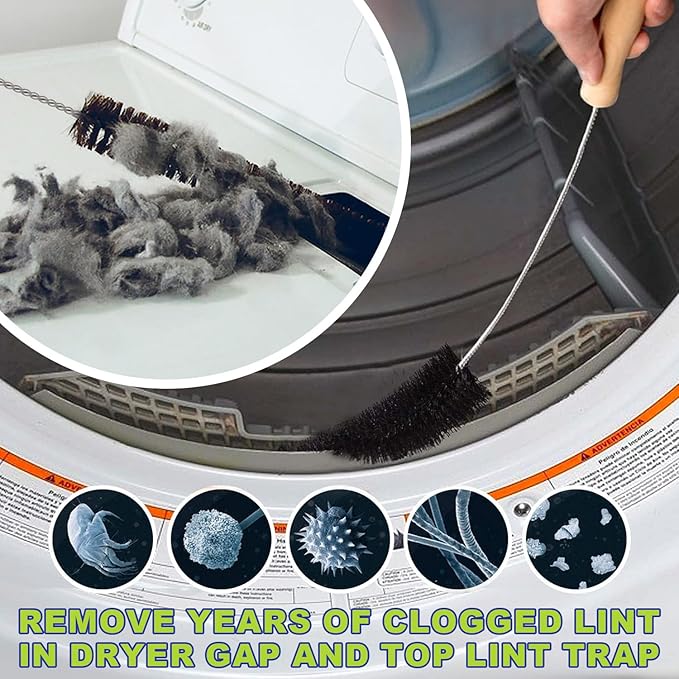 Sealegend 2 Pieces Dryer Vent Cleaner Kit, Dryer Vacuum Hose Attachment and Flexible Lint Brush, Dryer Vent Cleaning Tools for Crevice Lint Trap‌, Blue