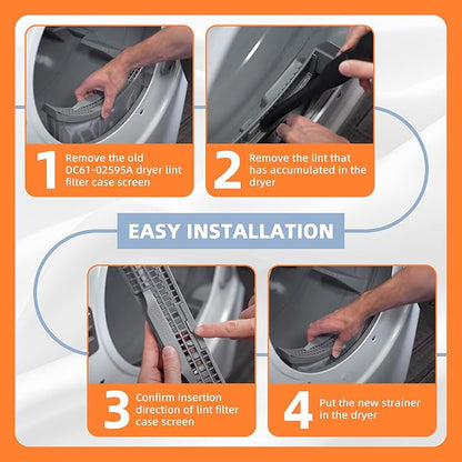 DC61-02595A Dryer Filter Replacement fit for Samsung Dryer Lint Trap with Brush,by MIFLUS Replaces 2069505, PS4206799, AP4578777, EAP4206799