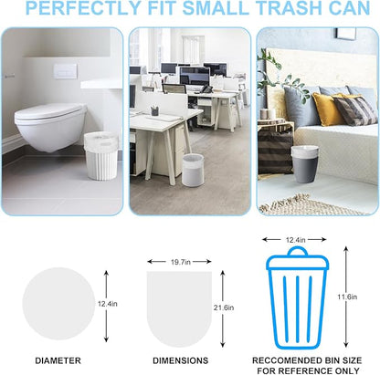 Small Trash Bags Bathroom Garbage Bags 4 Gallon, Inwaysin 15-20 Liter White Mini Trash Bags, Office Waste Basket Liners Compostable Plant Based Bin Bags, 200 Count
