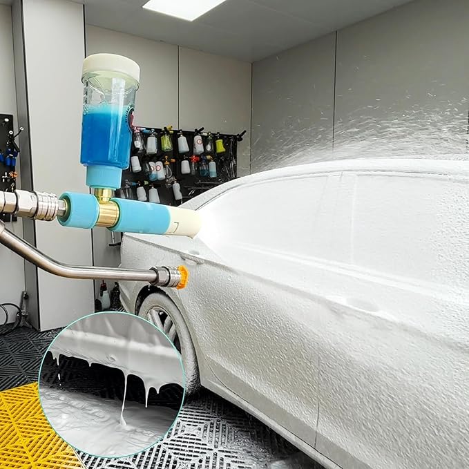 Tool Daily Foam Cannon with Dual Connector Accessory, Mini Foam Cannon for Pressure Washer, 5 Power Washer Nozzle Tips, 1/4" Quick Connect