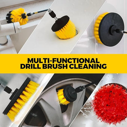 Holikme 22Pack Drill Brush Attachments Set, Scrub Pads & Sponge, Buffing Pads, Power Scrubber Brush, Car Polishing Pad Kit,Wax Applicator Pad,Car Cleaning Kit,Cleaning Supplies,Masonry Brushes,White
