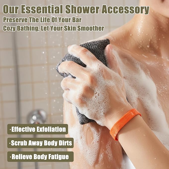 4 Pcs Bars Soap Bags Exfoliating Soap Saver Bags Foaming Bar Mesh Sock Pouches Gentle Roughness Body Scrubbers for Use Baths Showers Senstive Rough Skin