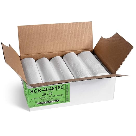 Aluf Plastics SCR-404816C 45 Gallon Clear Trash Bags (250 Count) - 39' x 46' - 16 Micron Equivalent High Density Value Garbage Bags Can Liners for Bathroom, Office, Industrial, Commercial, Recycling
