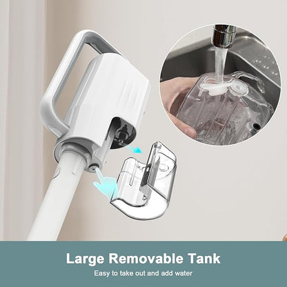 Steam Cleaner, 6 in1 Rotated Steam Mop Cleaner with 2 Modes, 2 Microfiber Pads, 400ML Removable Tank, 23FT Power Cable, Detachable Steam Mops for Floor, Laminate Floor, Tiles Cleaning (Sliver Gray)