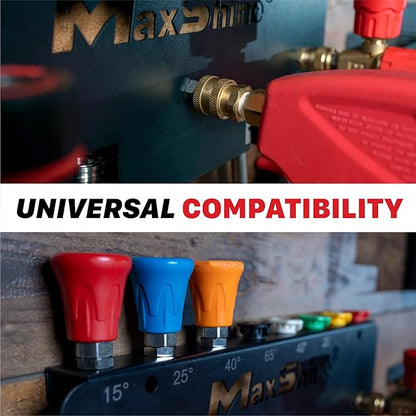 Maxshine Universal Foam Cannon Holder (2 Cannons, Blank) – Compatible with 1/4" Quick Connect – Wall-Mounted Organizer for Garage & Mobile Detailing – Holds Foam Cannons & Accessories – Metal Rack
