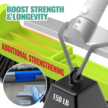 18" Pool Brush Head for Cleaning Swimming Pool Walls, Curved Ends High-Efficiency Scrub Brush for Tile, Fiberglass, Flooring and Vinyl Pools, Fits Φ1.25” Poles (Green & Black)