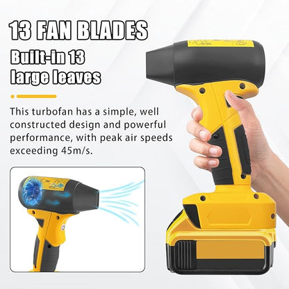 Mini Jet Dry Blower Turbo Fan for Dewalt 20V Max Battery, 130000RPM Cordless Portable Handheld Fan Blowers for Car, Leaf Blower, Cleaning, Camping, Workshops, Lawns (Battery not Included)
