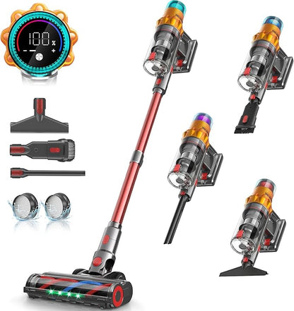 Belife S8 Cordless Vacuum Cleaner, 600W 48Kpa Stick Vacuum with 65Mins Runtime, Self-Standing, 1.6L Large Dust Cup, Anti-Tangle Smart Wireless Handheld Vacuums for Carpet, Hardwood Floor & Pet Hair