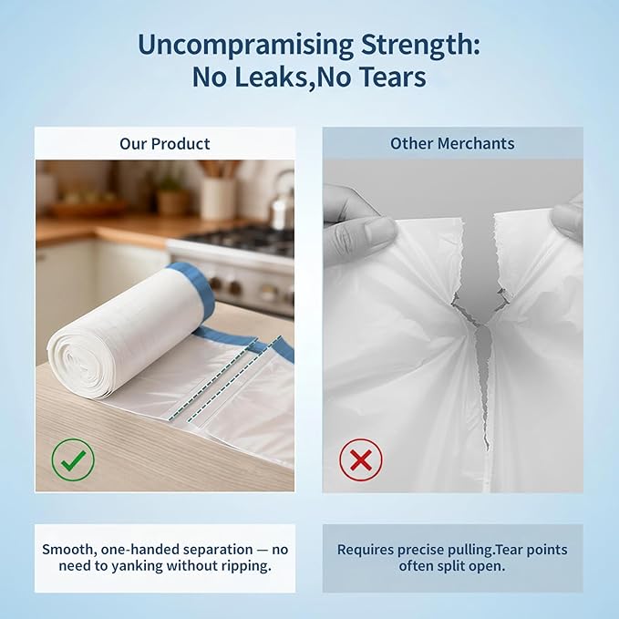 Small Trash Bags 3 Gallon with Drawstirng,150 Count White Bathroom Garbage Bags Unscented,Strong Plastic Can Liners for Toilet Office Car