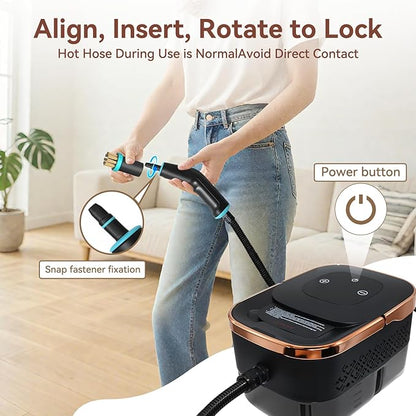Handheld Steam Cleaner with 1.32 Quarts Tank & 15s fast Heat-Up, 13 Attachments.Portable High Pressuer Hand Held Stemer for home,Kitchen, Bathroom, Windows and Floors.Steamer for Cleaning