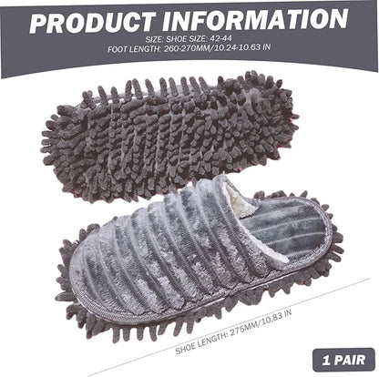 Unisex Microfiber Slippers,Floor Cleaning Mop Slippers,Detachable Washable Mop Shoes,Silent Mopping Slippers for Women Men/Size 42-44
