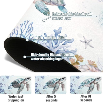 Sink Faucet Absorbing Mat, 2 Pack Drying Mat Around Faucet Sink Splash Guard Behind Faucet Sinkmat For Kitchen Bathroom Island Rv 15 * 5.5 Inch (38 * 14 cm)