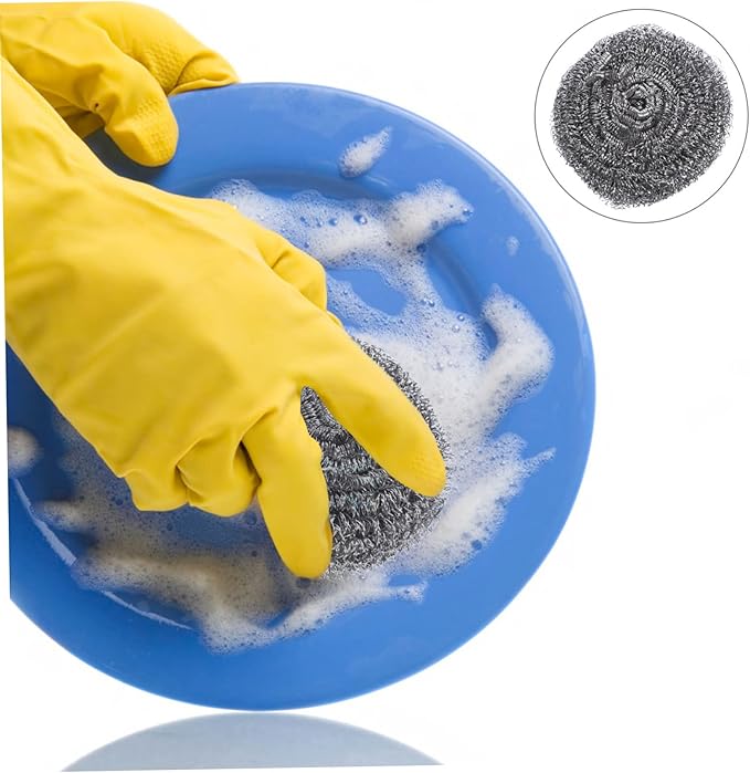 Healifty 6pcs Decontamination Cleaning Steel Wool Balls Sink Brush Pot Metal Scrubbers for Pots Pans Dishes