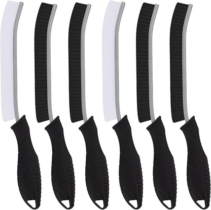 TQRR Hard Bristle Crevice Cleaning Brush-Thin Gap Scrub Brush, Small Cleaning Brush, Grout Brush, Kitchen Brush, Cleaning Tools for Toilet, Bathroom, Sink, Home, Household, Window (6, Black)