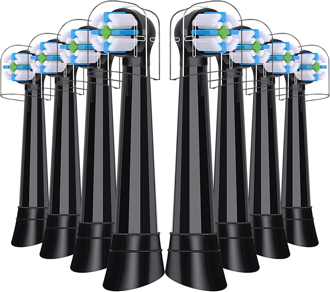 8 Pack IO Brush Head Compatible with Oral B IO 2/3/4/5/6/7/8/9/10/Deep Clean Electric Toothbrush, Replacement Heads Compatible with Oral B IO for Effective Cleaning (Black)