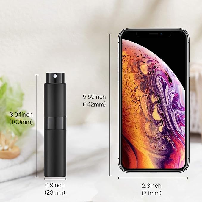 Tekson Travel Perfume Atomizer Refillable 8ml (5 PCS), Travel Cologne Sprayer Mini, Perfume Bottle Empty Small (5 Colors)