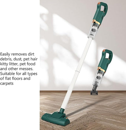 Cordless Vacuum Cleaner, 8500Pa Powerful Stick Vacuum, Lightweight Carpet Cleaner with 500ml Dust Cup, Rechargeable Handheld Vacuum for Carpet and Hard Floor Pet Hair (Green)