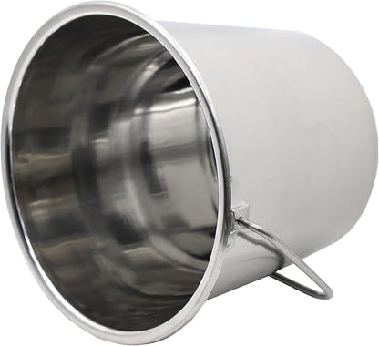 Grip Stainless Steel Bucket (4 Gallon) - Great for Pets, Cleaning, Food Prep - Hang on Fences, Cages, Kennels - Home, Garage, Workshop