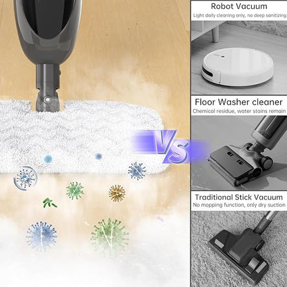 Steam Mop,12 in 1 Steam Cleaner for Home,15s Fast Heat-Up Steam Mops for Floor Cleaning with 180° Adjustable Mop Head,Detachable Handheld Steamer for Hardwood,Tile,Carpet, Clothes,Windows & Furniture