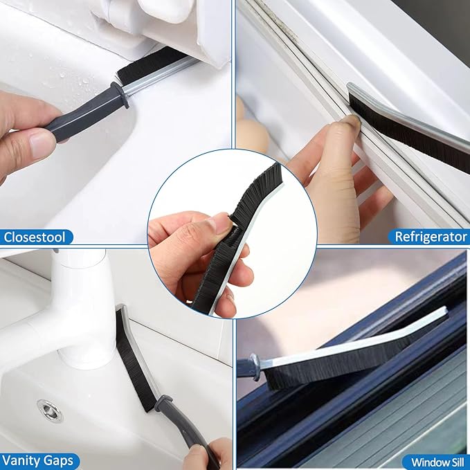 Crevice Cleaning Brush, Hard Bristle New Multifunctional Clean Tool, Bathroom Gap Scrub Brush Cleaner Tools for Home, Kitchen, Bathroom, Household, Window, Vehicle, Faucets, Toilet, Grout, Car, 5Pcs