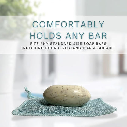 Whiffkitch Soap Pouch 5-Pack – Versatile Mesh Scrubber Wash Bag for Shower & Bath, Bamboo Fiber Bar Soap Holder & Travel Bag, Durable Scrubber Pouch for Rich Lather, Solid -4x5 inches