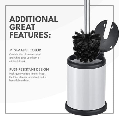 ToiletTree Products Toilet Brush with Lid (White 2 Pack)