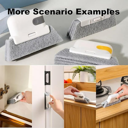 Window Track Cleaner Window Track Cleaning Tools 2 in 1 Sill Cleaner Tool Groove Cleaning Brush for Slides Grooves Tiles Blinds Car Vents (Gray-3PCS)