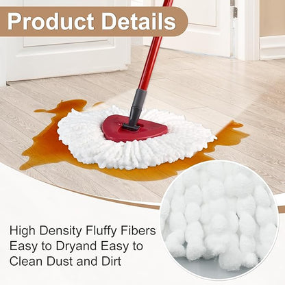 Mop Heads Replacements for Ocedar, Mop Replace Head for O Cedar, Mop Heads for O Cedar, Mop Replace Head for Cedar, Mop Heads for O Cedar Spin Mop Include 2 Mop Refills 2 Scrubber Mop Head 1 Mop Base