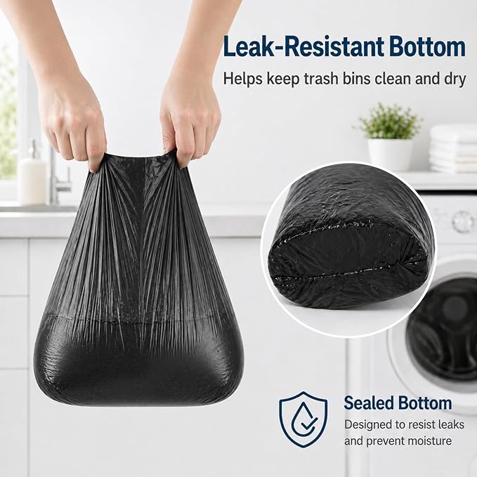 4 Gallon Small Trash Bags 105 Count Tear & Leak Resistant Small Garbage Bags For Bathroom White Trash Can Liners - 40% Thicker competitor brands roll bags