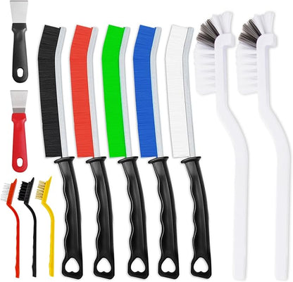 Crevice Cleaning Brush, Thin Hard Bristle Crevice Cleaning Tool Supplies for Tight Place, 12Pcs Small Household Use Cleaning Set for Kitchen, Gout, Gap, Corner, Window Track, Cup, Teapot, Bottle