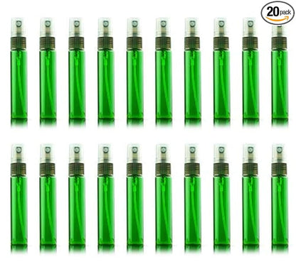 20 Pack Set 10ML Protable Refill Bulk Atomizer Spray Travel Perfume Bottle Hydrating Empty Bottle (Green)