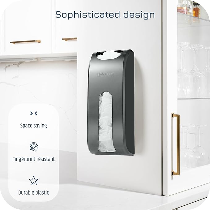 Manterio Wall Mount Plastic Bag Organizer | Durable Plastic Grocery Bag Saver | Smudge Proof, Fingerprint Resistant