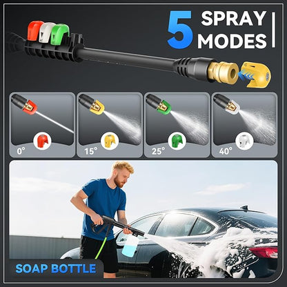 5000 PSI Professional Electric Pressure Washer,4.0 GPM Heavy Duty Power Washer with 4 Nozzles,Foam Cannon,33FT Hose and 500ml Soap Bottle for Home/Cars(Blue)
