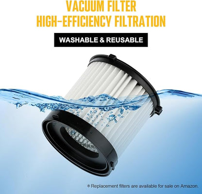 20V Cordless Vacuum Cleaner-Wet/Dry Shop Vac,2.6 Gallon Capacity,Compatible with DeWALT Batteries (Bare Tool - No Battery & No Charger),Ideal for Cleaning Car,Home Spaces,and Workshops RCSV-20