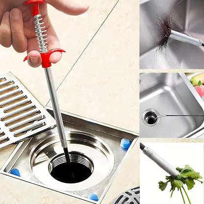 (76 inch) Drain Snake, Drain Clog Remover - Gutter Cleaning Tools Cleaner for Toilet Sewer Shower Kitchen Bathroom Tub Tool