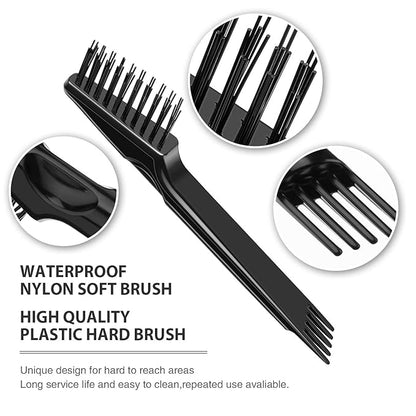 Boao 2 Pieces Hair Brush Cleaning Tool Comb Cleaner Brush Mini Comb Cleaning Hair Remover Tool for Removing Dust Home and Salon Use (Black Color,Wooden Handle Rake)