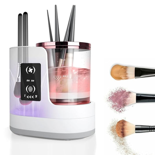 3 IN 1 Electric Makeup Brush Cleaner,Automatic make up brush cleaner machine with Makeup Brush Dryer,Portable USB Deep Cleaning for All Size Beauty Makeup Brush Set,Blush Brush