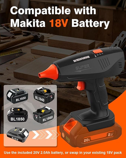 Cordless Electric Air Duster - Mini Blower Compatible with Makita 18V Battery, 150,000RPM Compressed Air Duster with Brushless Motor, 20V Rechargeable Dust Cleaner for Keyboard, Computer, Car