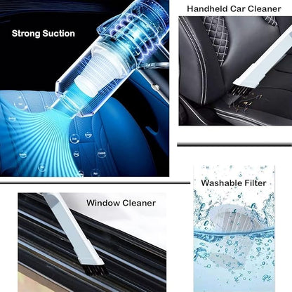 Mini Vacuum Cleaner for,2 in 1 Keyboard Vacuum Cleaner Wireless Handheld,Car Vacuum with Brushless Motor High Power 120W Rechargeable Easy to Clean Car Interior (White)