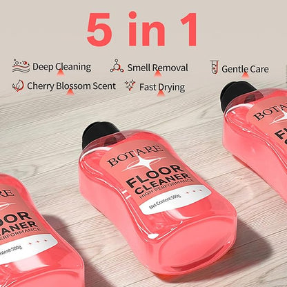 Floor Cleaner Liquid for Mopping, Household Deep Cleaning Solution for Wood,Hardwood,Tile,Laminate,Marble & Porcelain & Bathroom,Sakura Scent,17.6 Fl Oz Each(2 Bottles+1 Cleaning Cloth)