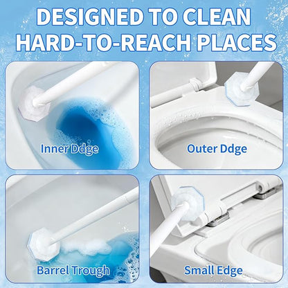 100 Count Toilet Bowl Wand Refills for Clorox, 4X Cleaning Power Toilet Bowl Cleaner Refill Pads for Clorox Wand System, Disposable Toilet Brush for Bathroom Cleaning，Light Scent