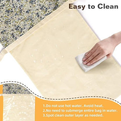 2 Pack XL Reusable Beeswax Bread Bags for Sourdough Baking, Organic Waxed Lined, Cotton Bread Bags for Homemade Bread, Food-Storage Bag to Keep Fresh