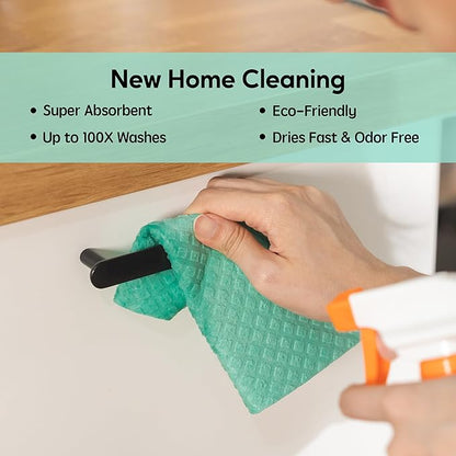 Swedish Dishcloths for Kitchen, 5 Pack Swedish Dish Cloths, Ultra Absorbent Reusable Paper Towels, Cellulose Sponge Cloths, Quick Drying, No Odor, Dishwasher Safe Pink