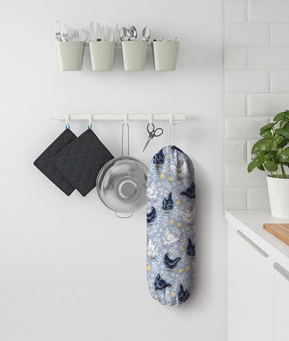 Chicken Grocery Bag Holder,Animal Plastic Bag Organizer Storage,Chicken Theme Kitchen Decor 23"x9"