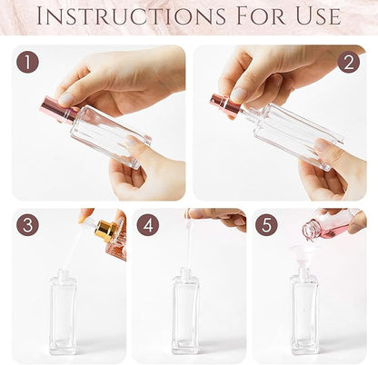 Domensi 30 Pcs 10/15/20/30 ml Perfume Travel Refillable Glass Bottles Spray Bottle Perfume Atomizer for Cologne Dispenser Leak-proof Fragrance Bottles Atomizer Pump Kit (30 ml,Rose Gold)