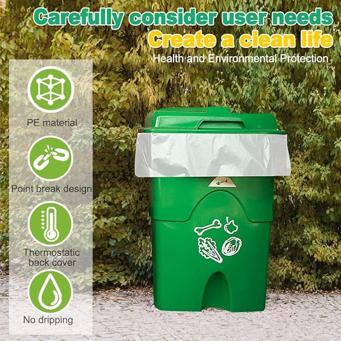 Medium Garbage Bags 8 Gallon /30 Liter Trash Bags Wastebasket Bin Liners Plastic Trash Bags for Bathroom Bedroom Office Trash Can 220 Count