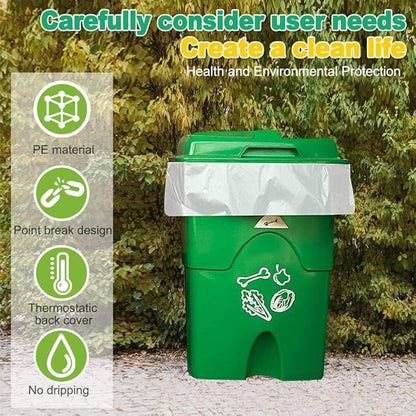 Medium Garbage Bags 8 Gallon /30 Liter Trash Bags Wastebasket Bin Liners Plastic Trash Bags for Bathroom Bedroom Office Trash Can 220 Count