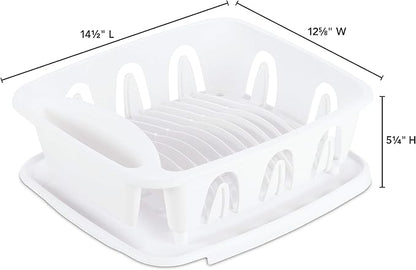 Sterilite Small 2-Piece Sink Set, White, 4-Pack