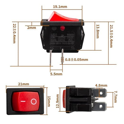 8 Amps 4 Pin On/Off Rocker Switch for Shop Vac Wet Dry Vacuum Cleaner, On Off Vacuum Switch for Shop Vac Replacement Switch