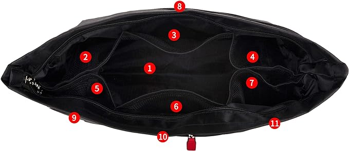 Vercord Handbag Purse Tote Pocketbook Organizer Insert Zipper Closure 11 Pockets 3 Sizes Many Colors